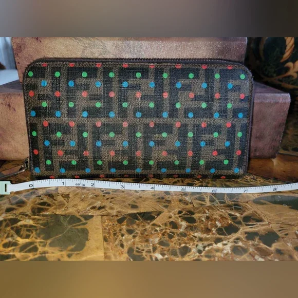 Fendi RARE Tobacco wallet multicolored polka-dot zucca wallet. - Picture 2 of 9